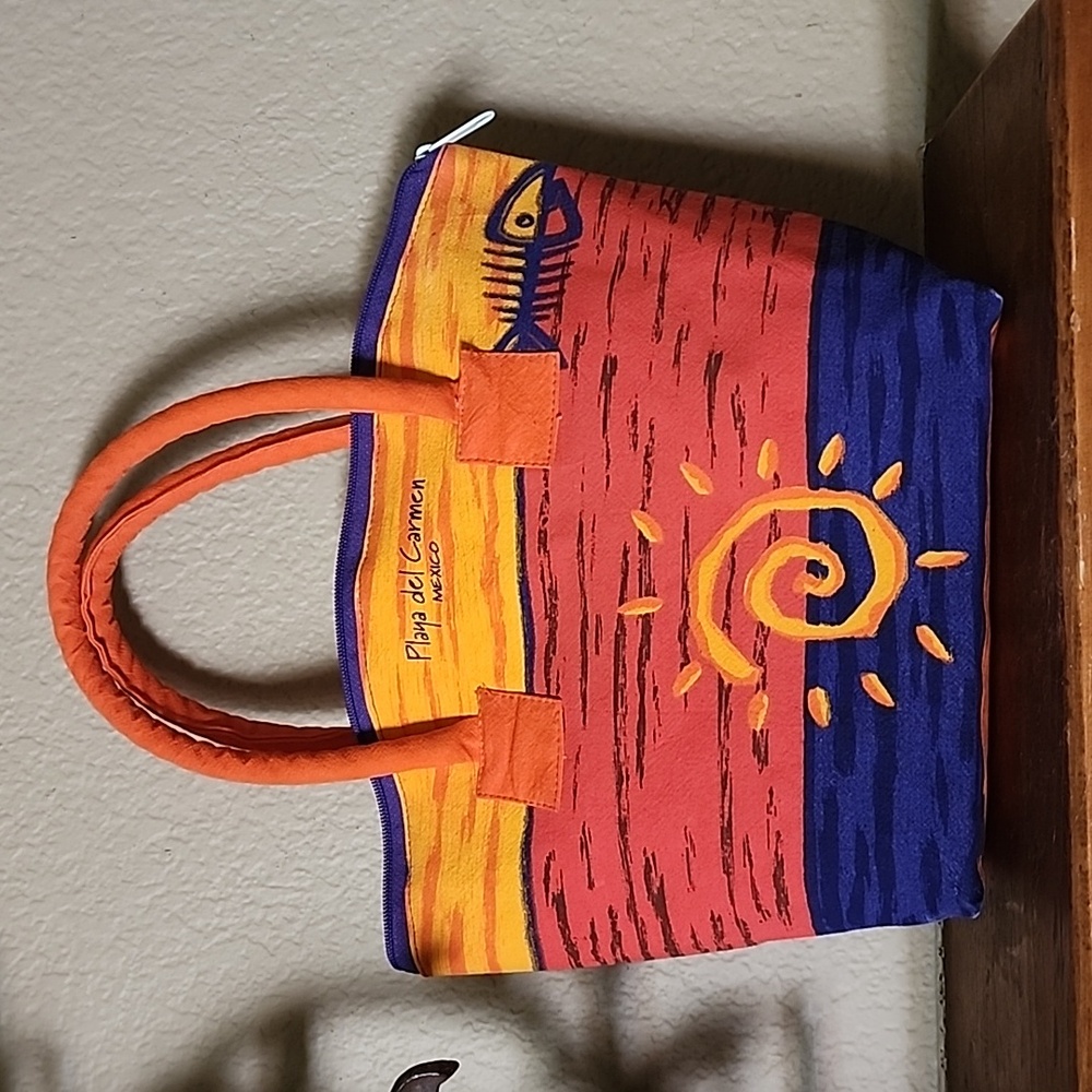 Vibrant colors NWOT Playa del Carmen small tote bag